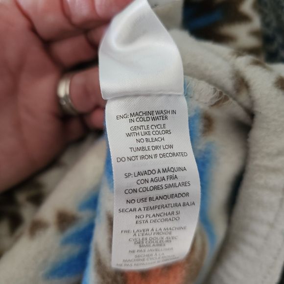 Men's Fleece Southwest Aztec Rebels & Nomads  Hooded Pullover 3/4 zip Size Small - Picture 10 of 10